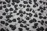 Reststück: 1,00m - Sweatshirt Stoff black flowers grau meliert